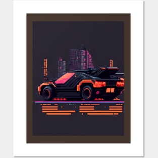 futuristic car electric Posters and Art